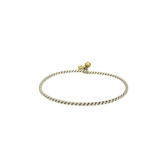 Tiffany & Co Twist Double Eye Bangle Silver 925 18K Gold Bracelet - Picture 6 of 6